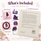 Letter from the Future Gift Box, Personalized Magical Letter, Unique Bracelet & Cat Brooch, Meaningful Gift for Her