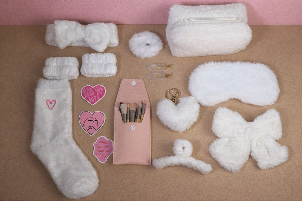 Fluffy Self-Care Gift Set — White Cozy Beauty Bundle