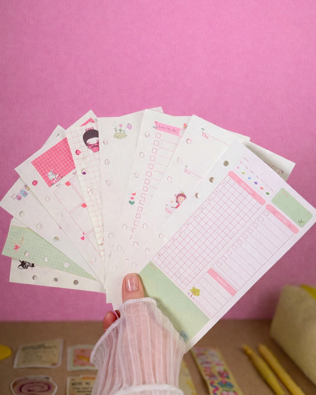 Yellow Stationery Set — Notebook, Pens, Markers & Planner Accessories