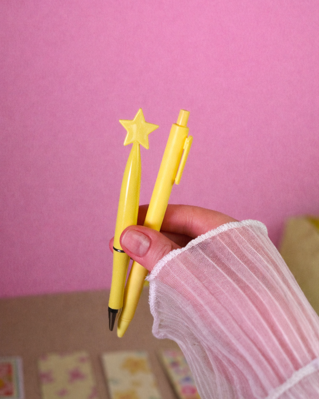 Yellow Stationery Set — Notebook, Pens, Markers & Planner Accessories