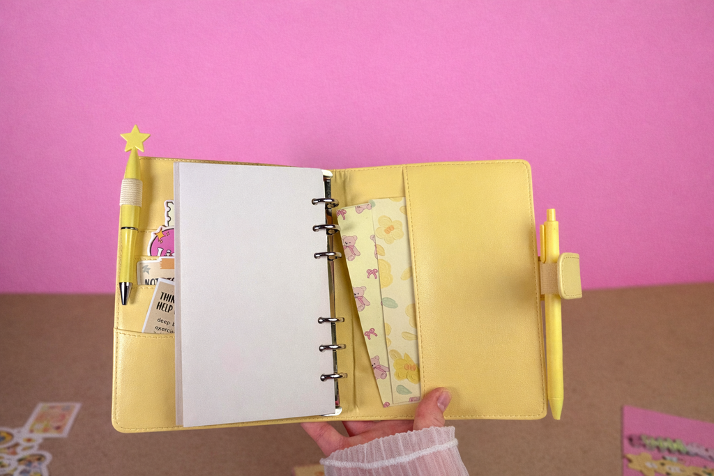 Yellow Stationery Set — Notebook, Pens, Markers & Planner Accessories