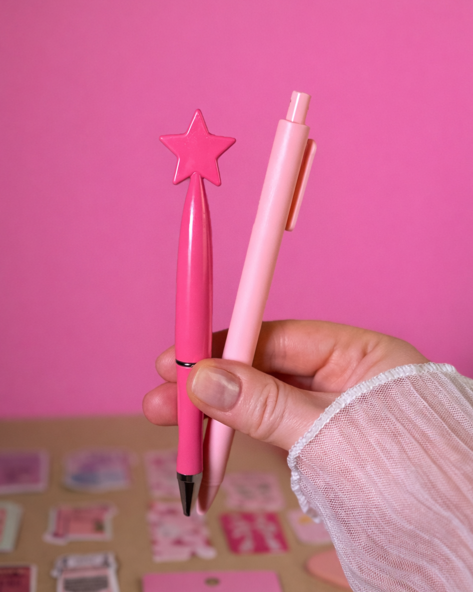 Pink Stationery Set — Notebook, Pens, Markers & Planner Accessories