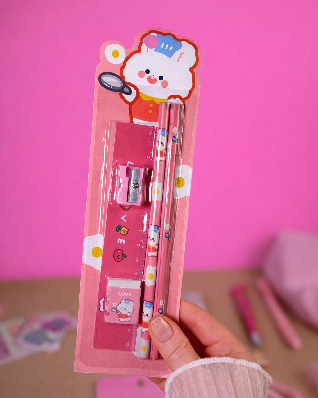 Pink Stationery Set — Notebook, Pens, Markers & Planner Accessories