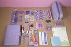 Purple Stationery Set — Notebook, Pens, Markers & Planner Accessories