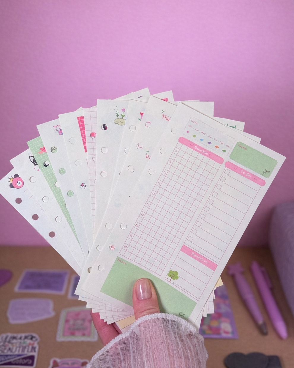 Purple Stationery Set — Notebook, Pens, Markers & Planner Accessories