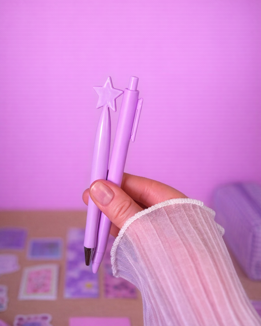 Purple Stationery Set — Notebook, Pens, Markers & Planner Accessories
