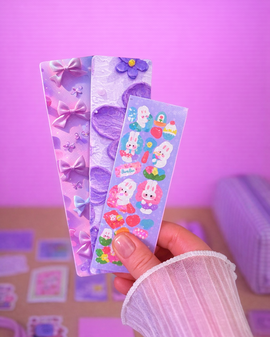 Purple Stationery Set — Notebook, Pens, Markers & Planner Accessories