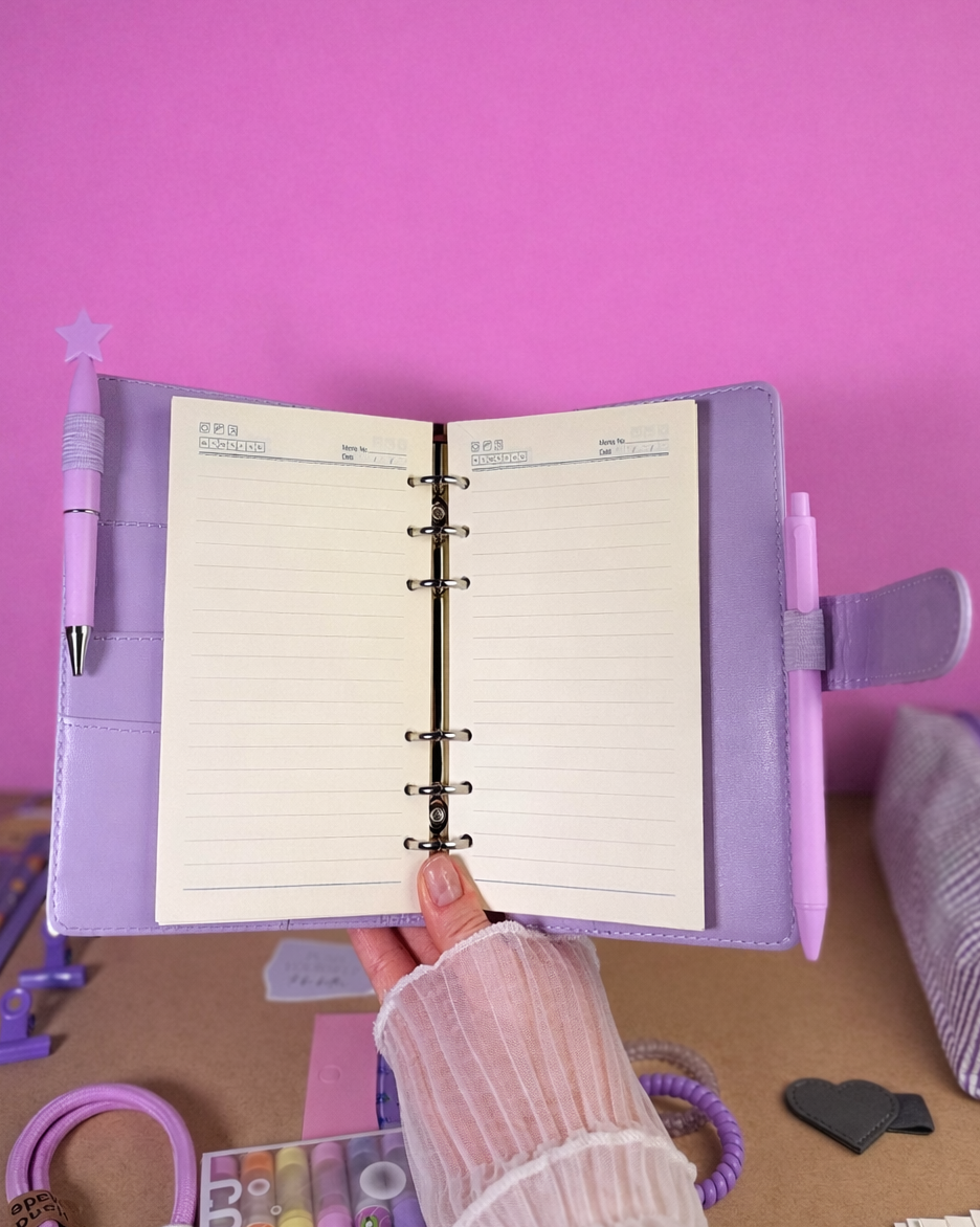 Purple Stationery Set — Notebook, Pens, Markers & Planner Accessories