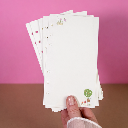 A6 Spiral Notebook Refills — 45 Illustrated Binder Pages