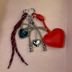 Heart Photo Frame Bag Charm — Red Romantic Keychain