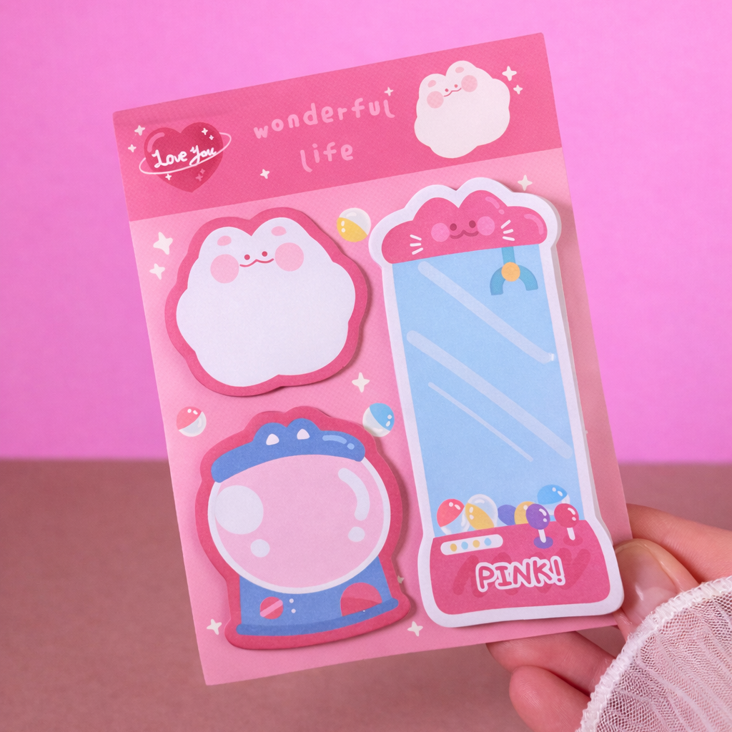 Cute Sticky Notes Set | Kawaii Aesthetic Memo Pads (Multi Design)